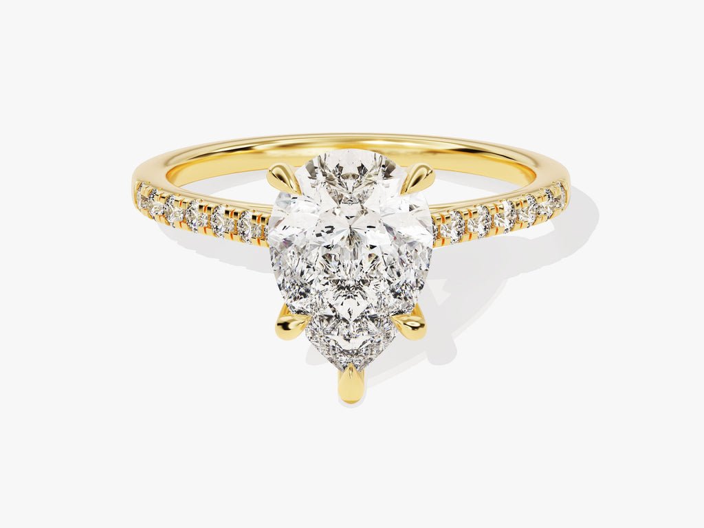 Discover pear pave lab grown diamond engagement ring online