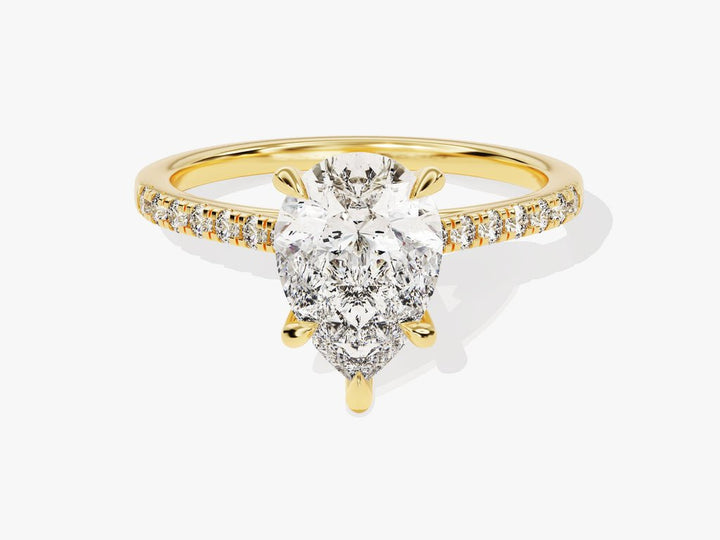 Discover pear pave lab grown diamond engagement ring online