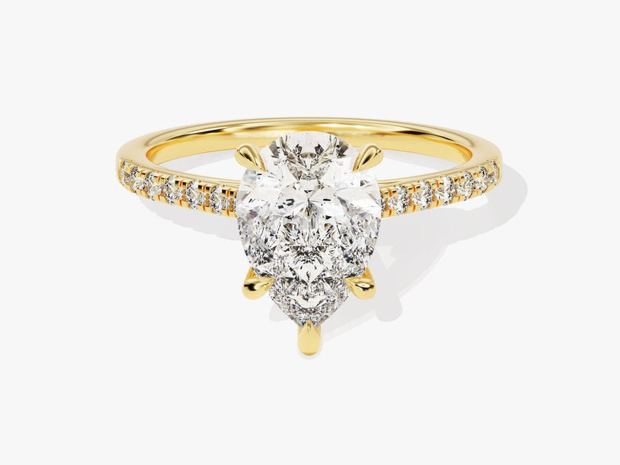 Discover pear pave lab grown diamond engagement ring online