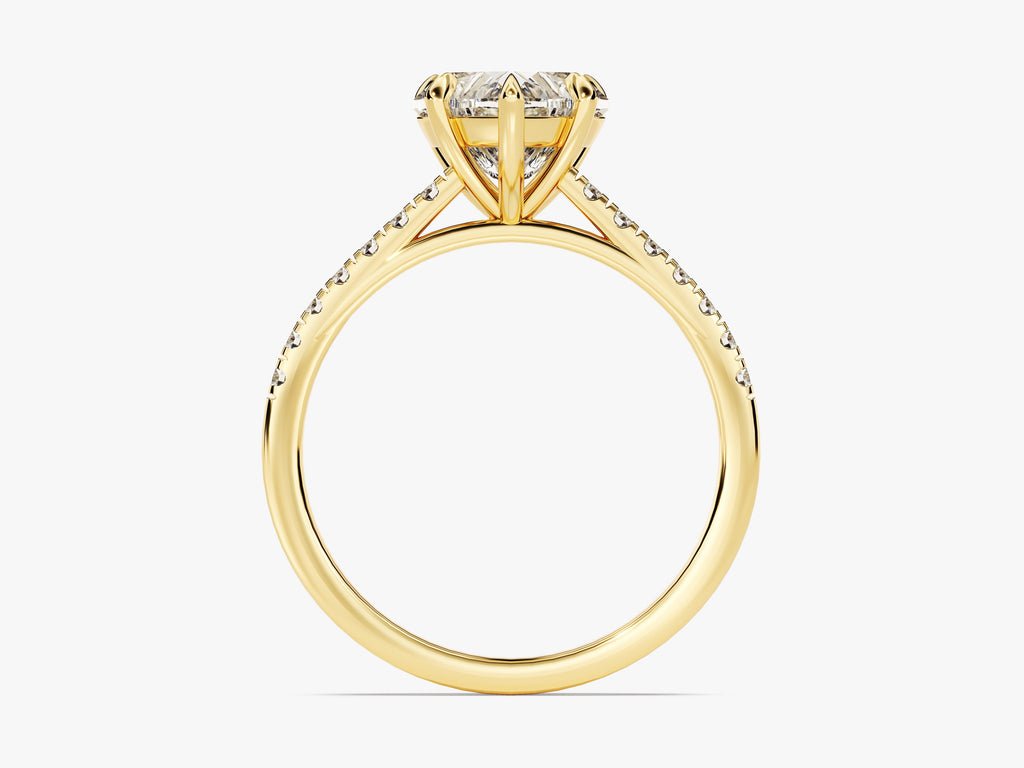 Heart pave diamond ring presented in signature gift packaging