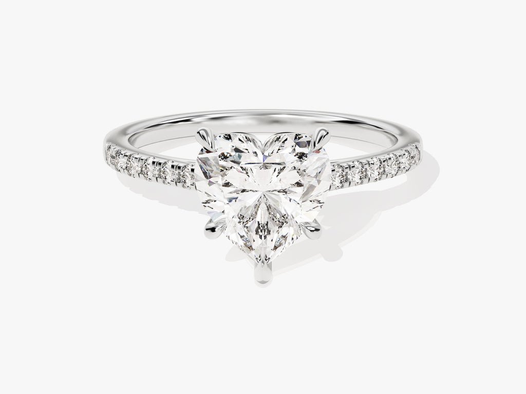 Buy heart cut pave diamond engagement ring with free shipping