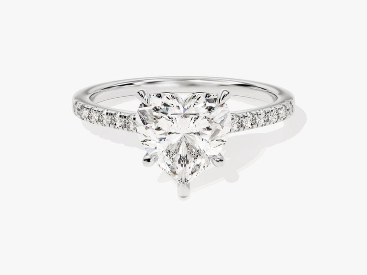 Buy heart cut pave diamond engagement ring with free shipping
