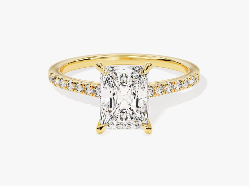 2.0CT radiant cut pave engagement ring available to buy now