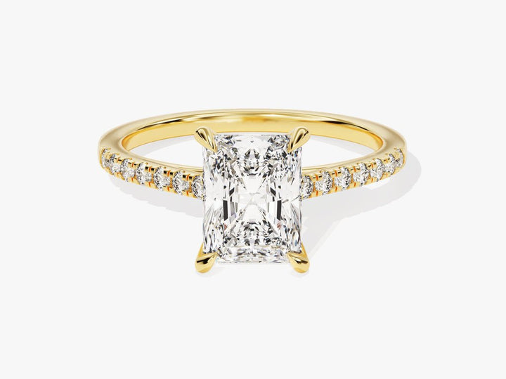 2.0CT radiant cut pave engagement ring available to buy now