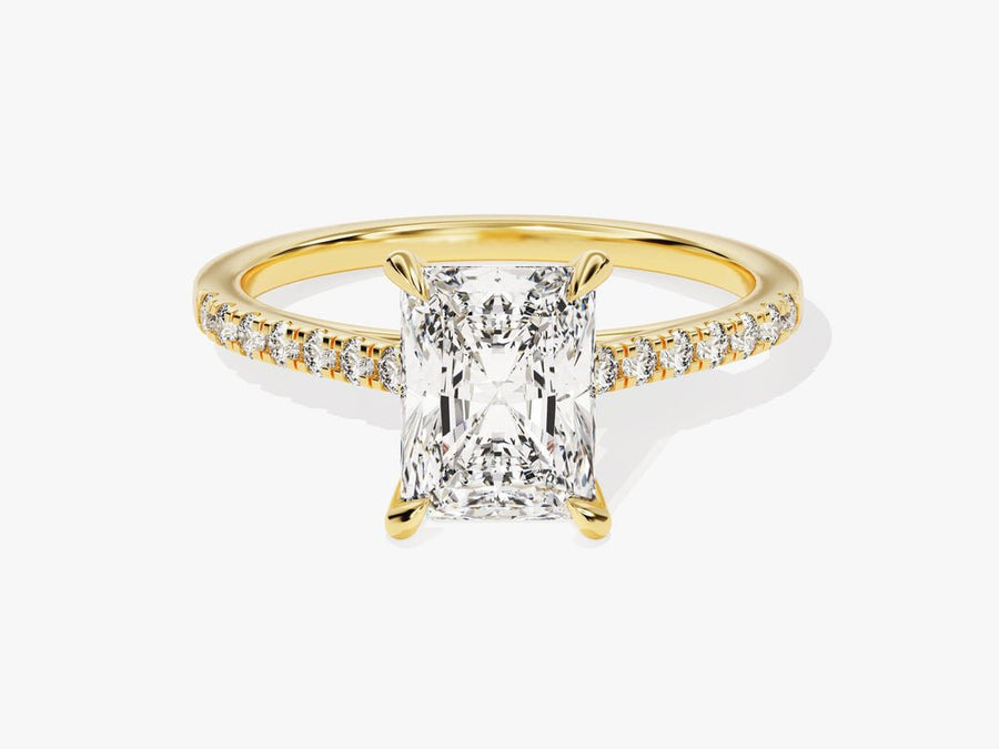 2.0CT radiant cut pave engagement ring available to buy now