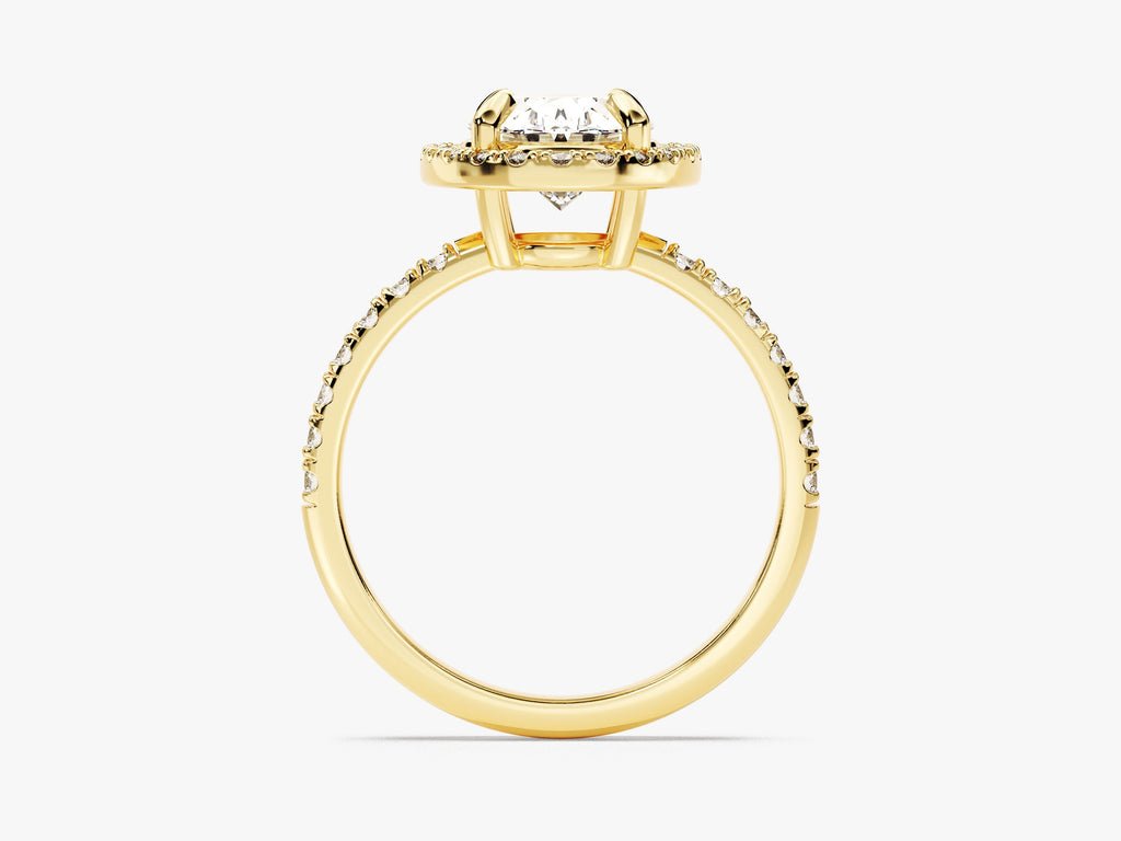 Oval cut engagement ring shown with authenticity certificate