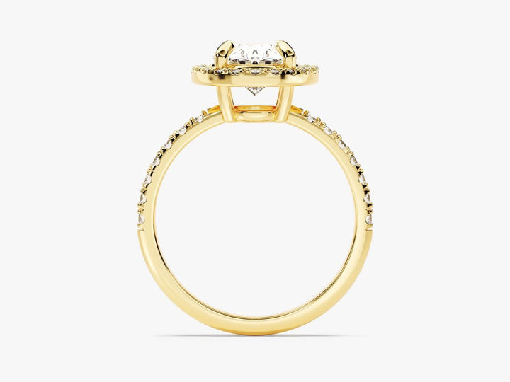 Oval cut engagement ring shown with authenticity certificate