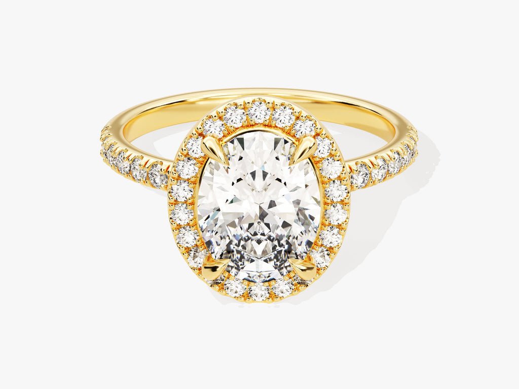 Discover oval pave lab grown diamond engagement ring online