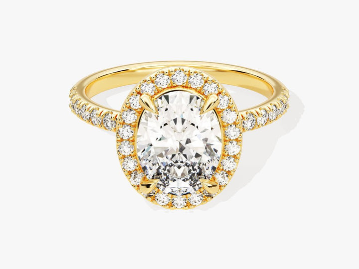 Discover oval pave lab grown diamond engagement ring online