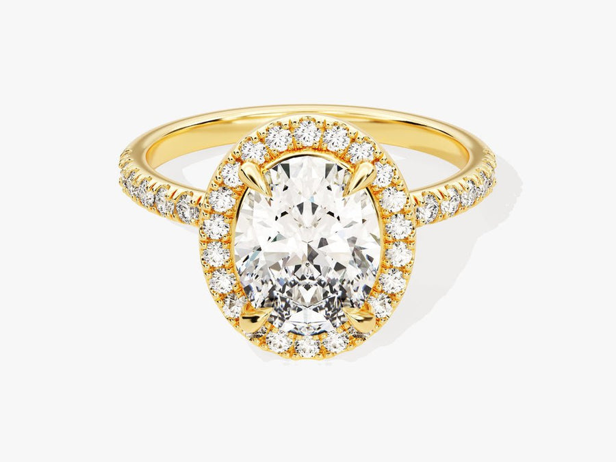 Discover oval pave lab grown diamond engagement ring online