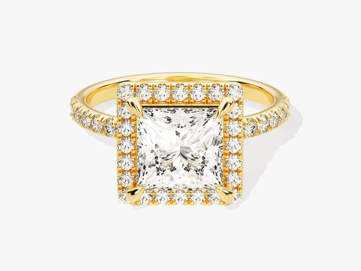 2.0CT princess cut pave engagement ring available to buy now