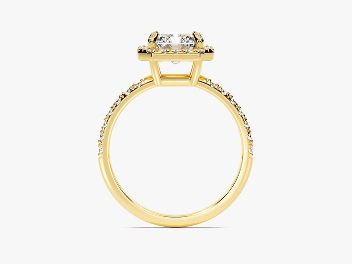 Buy radiant cut pave diamond engagement ring with free shipping