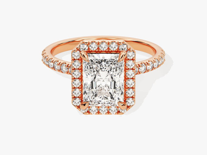 Shop radiant cut pave lab grown diamond engagement ring online