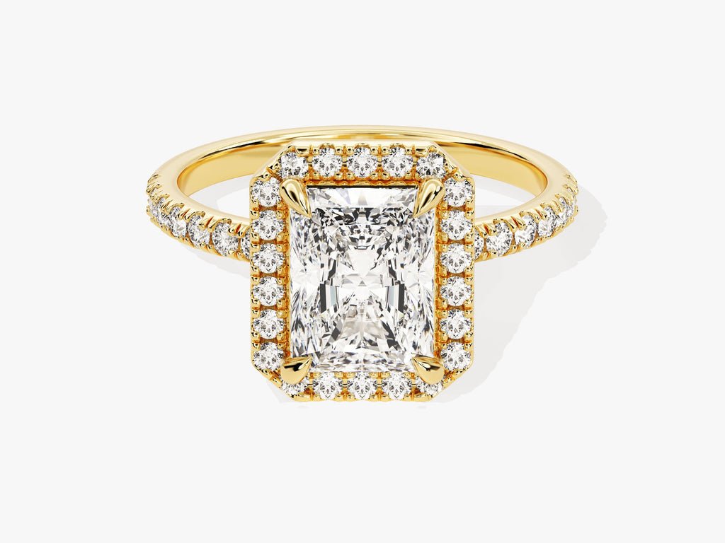2.0CT radiant cut pave engagement ring available to buy now