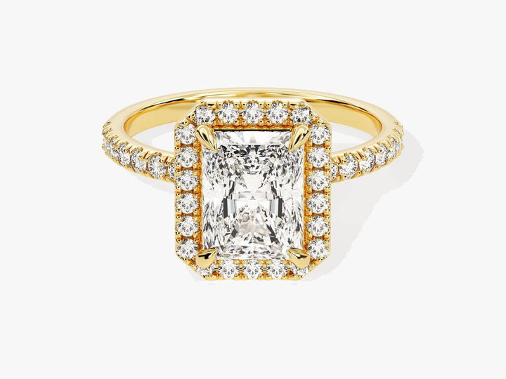 2.0CT radiant cut pave engagement ring available to buy now
