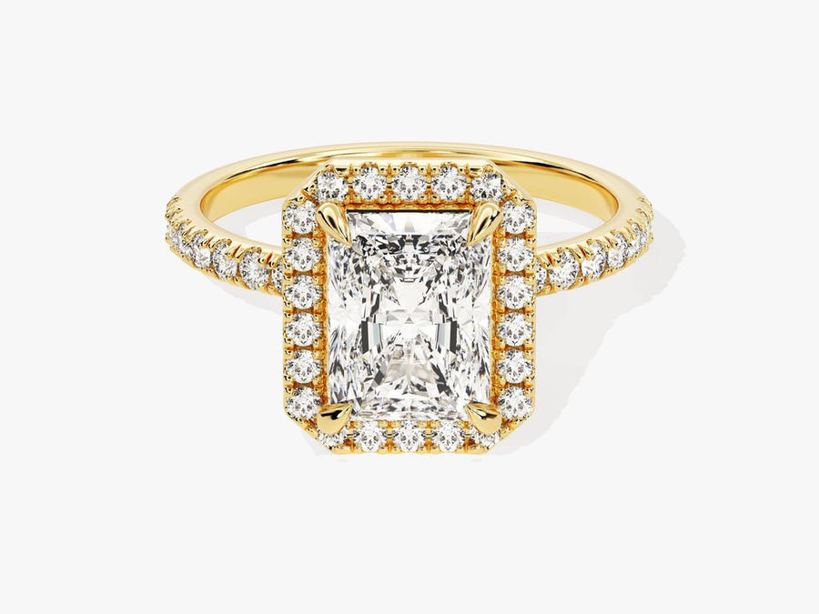 2.0CT radiant cut pave engagement ring available to buy now