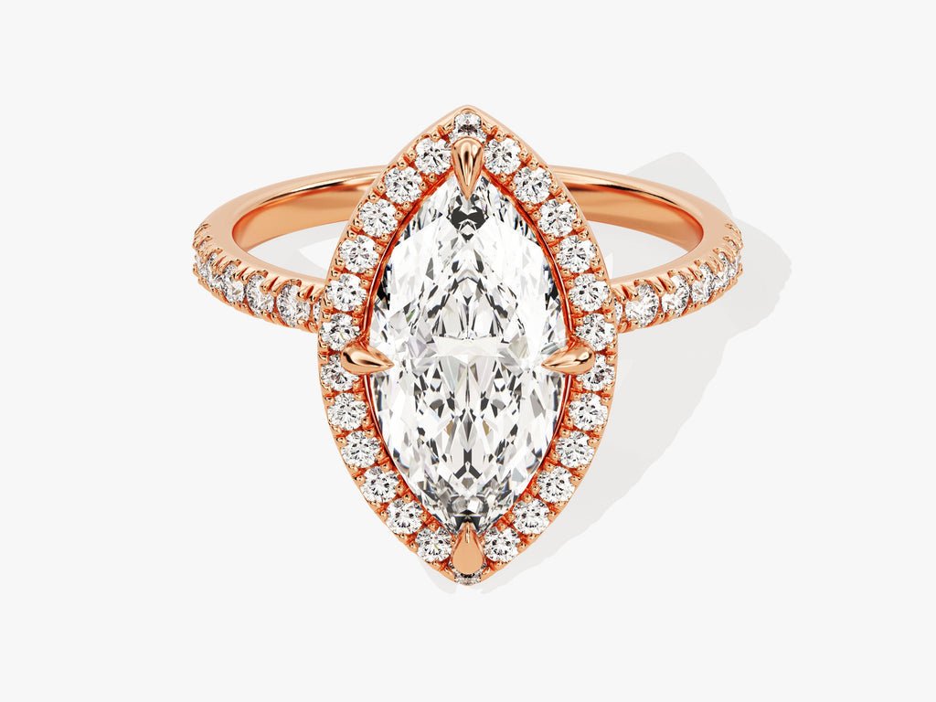 Marquise cut diamond ring worn on hand