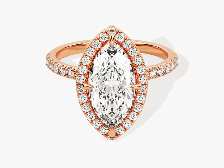 Marquise cut diamond ring worn on hand