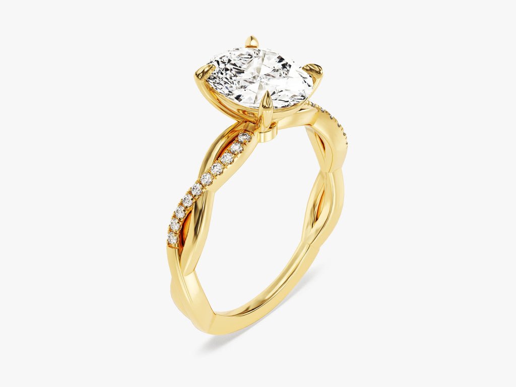 Shop oval cut pave lab grown diamond engagement ring online