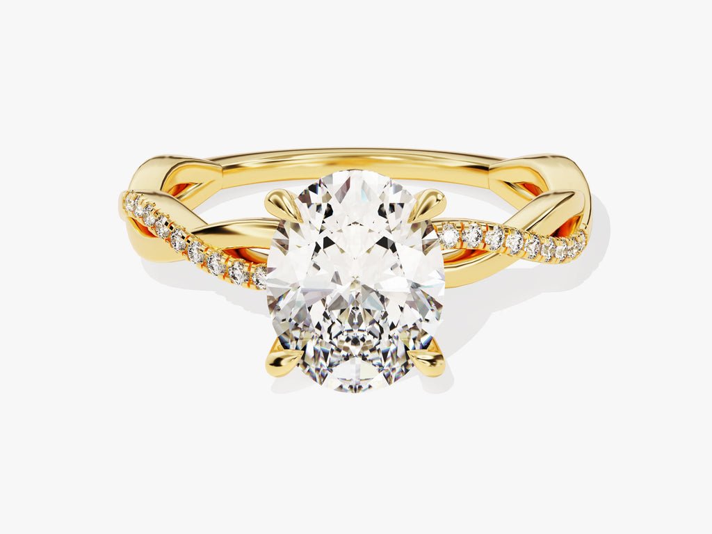 Buy 2.0CT oval pave lab grown diamond engagement ring online