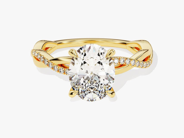 Buy 2.0CT oval pave lab grown diamond engagement ring online
