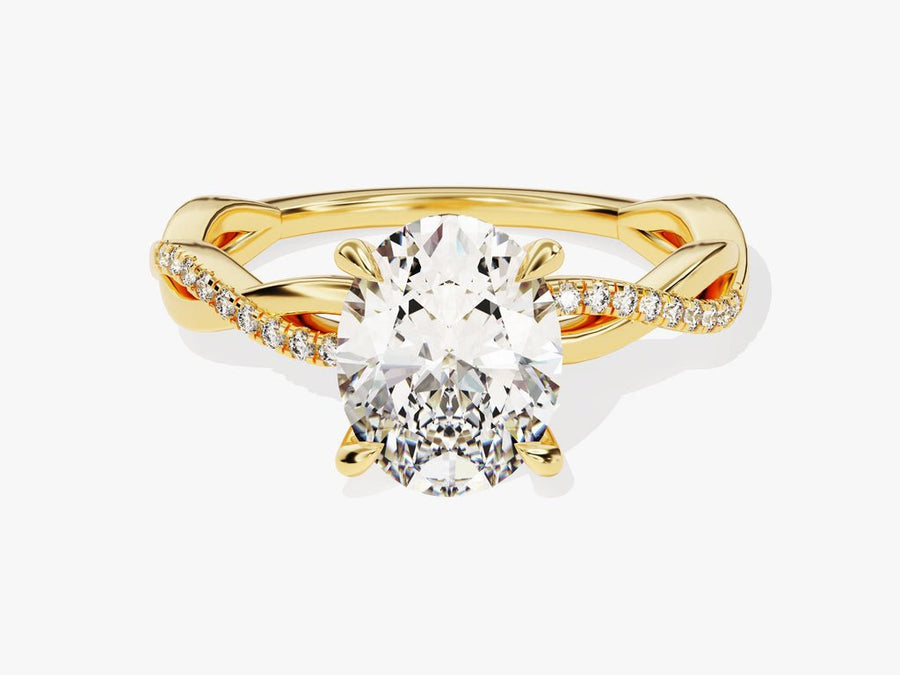 Buy 2.0CT oval pave lab grown diamond engagement ring online