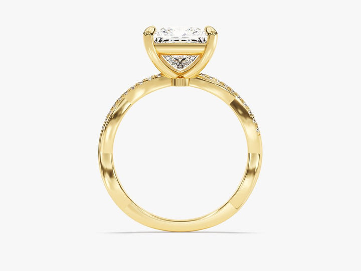 Princess pave engagement ring with brilliant diamond sparkle