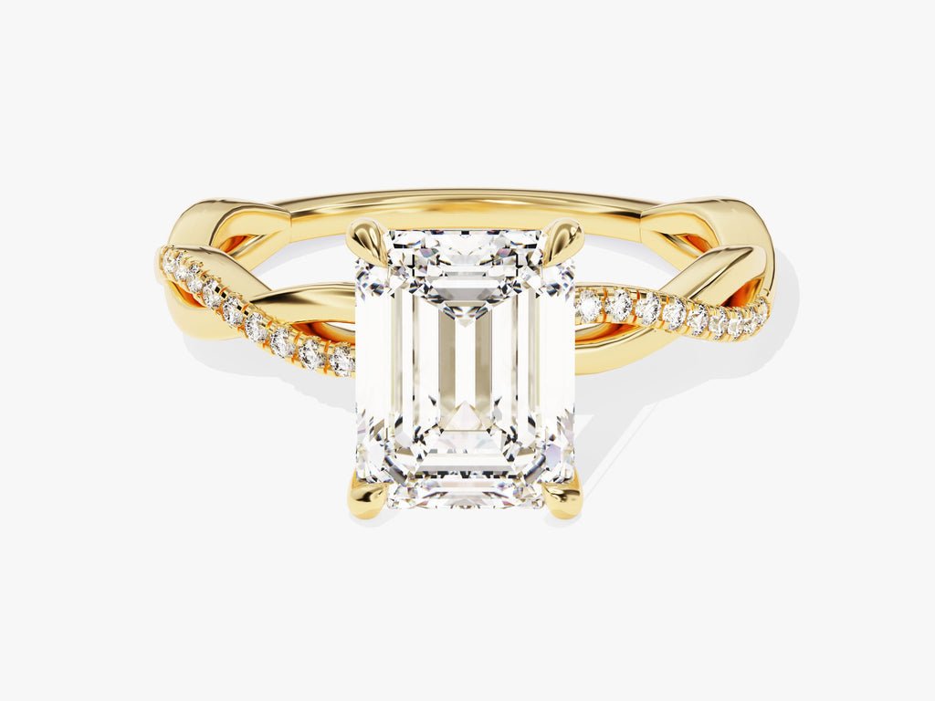 2.0CT emerald solitaire lab grown diamond engagement ring for sale