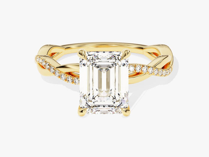 2.0CT emerald solitaire lab grown diamond engagement ring for sale