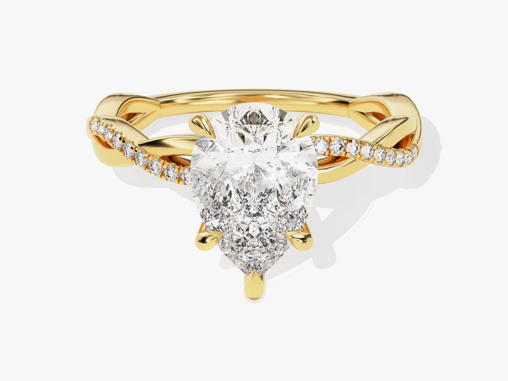 Buy 2.0CT pear pave lab grown diamond engagement ring online