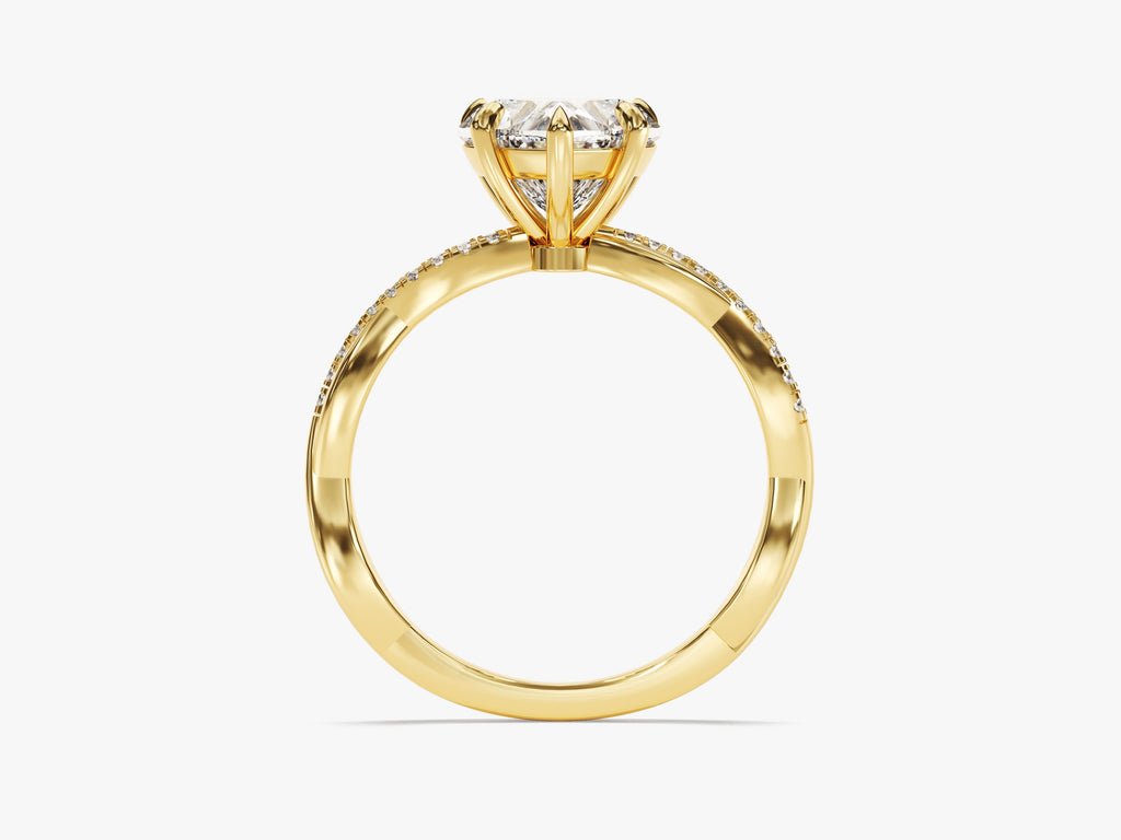 Heart cut solitaire engagement ring with IGI certified center diamond