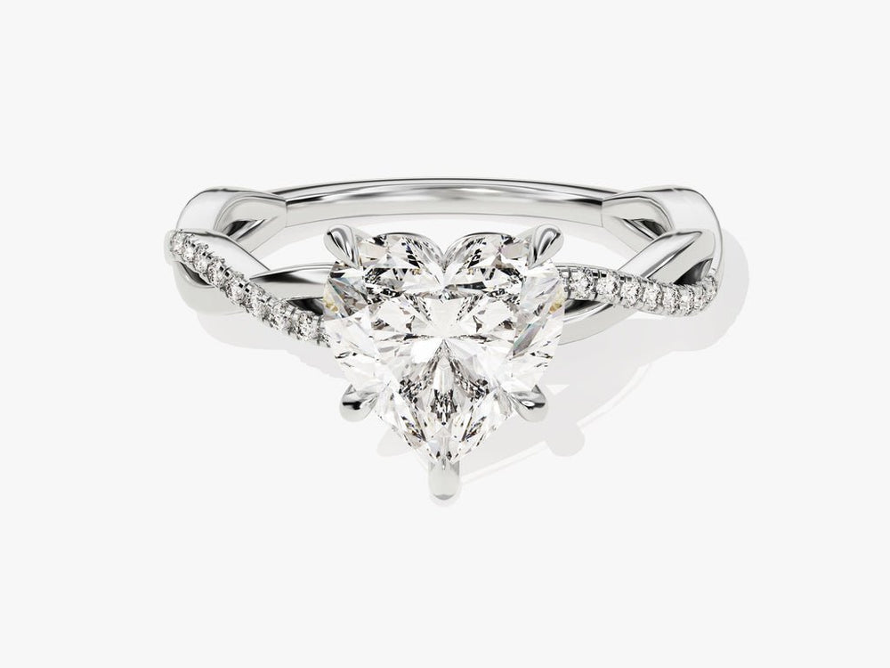 Heart cut diamond ring worn on hand