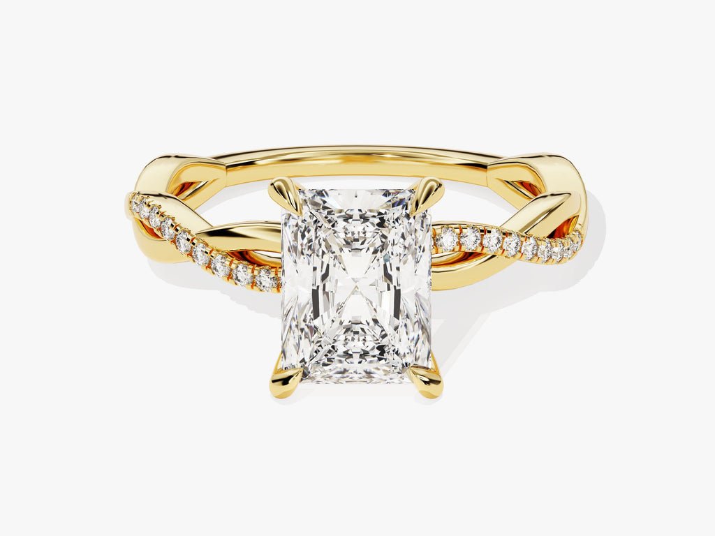 2.0CT radiant cut pave engagement ring available to buy now