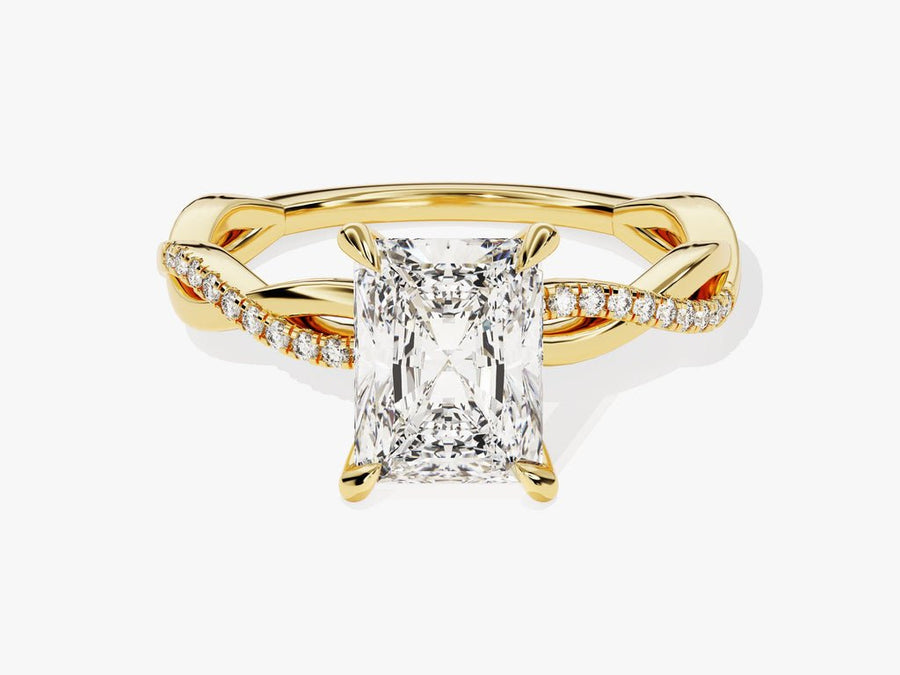 2.0CT radiant cut pave engagement ring available to buy now