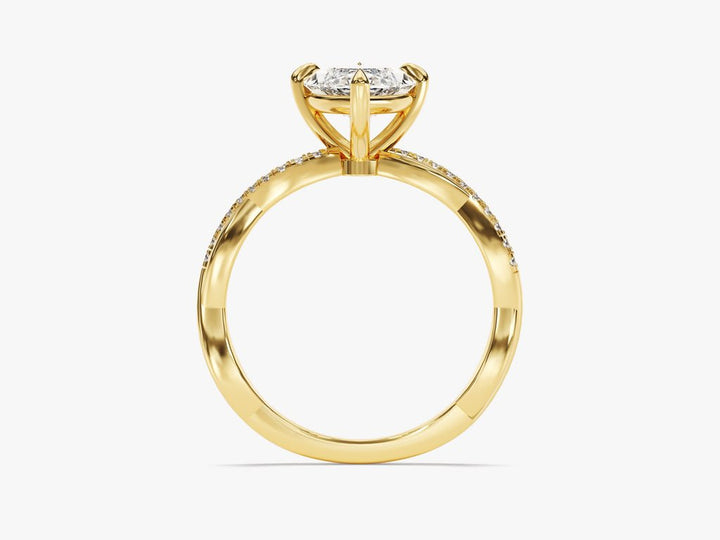 Marquise cut diamond ring worn on hand