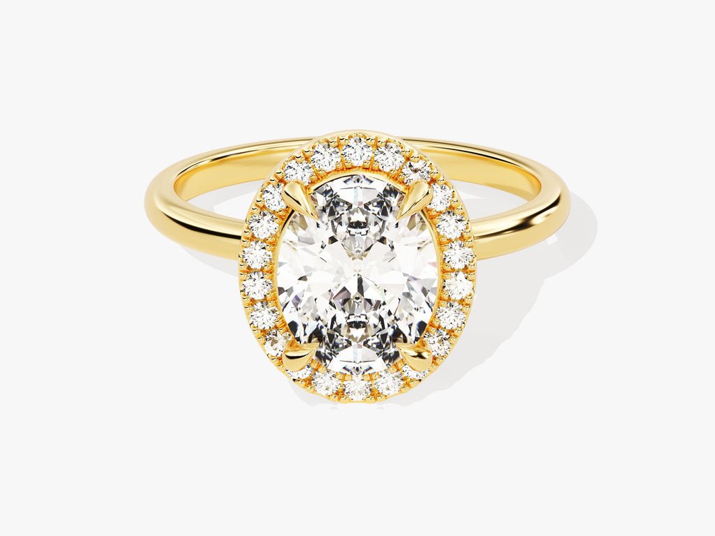 Buy 2.0CT oval halo lab grown diamond engagement ring online