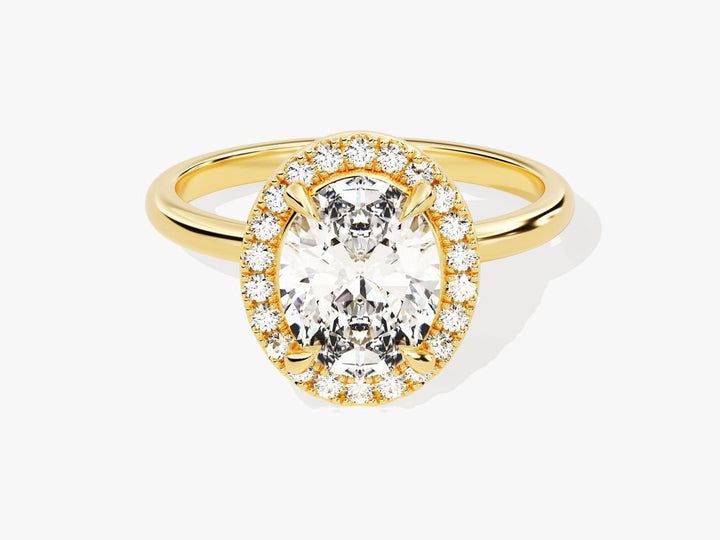 Buy 2.0CT oval halo lab grown diamond engagement ring online