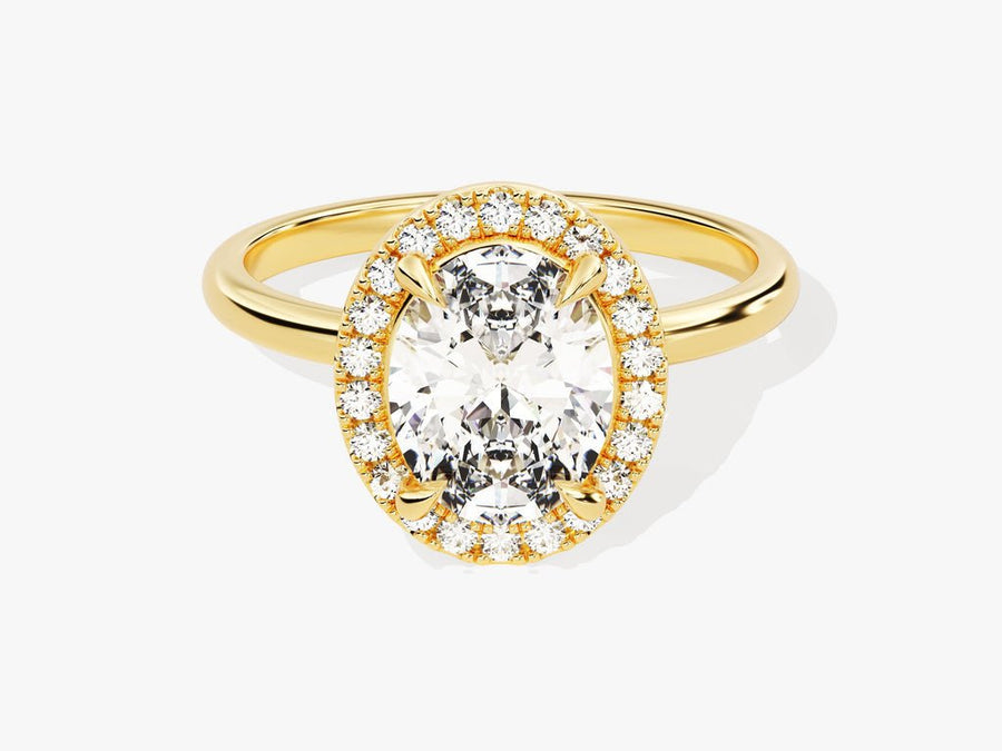 Buy 2.0CT oval halo lab grown diamond engagement ring online
