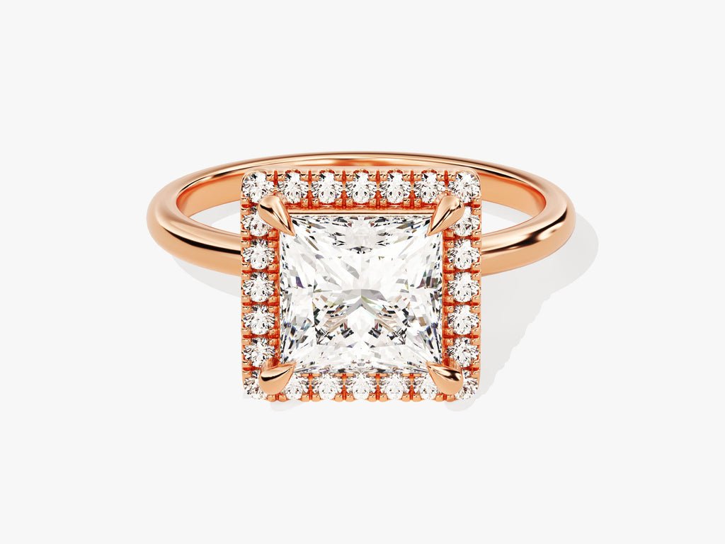 Buy princess cut halo diamond engagement ring with free shipping