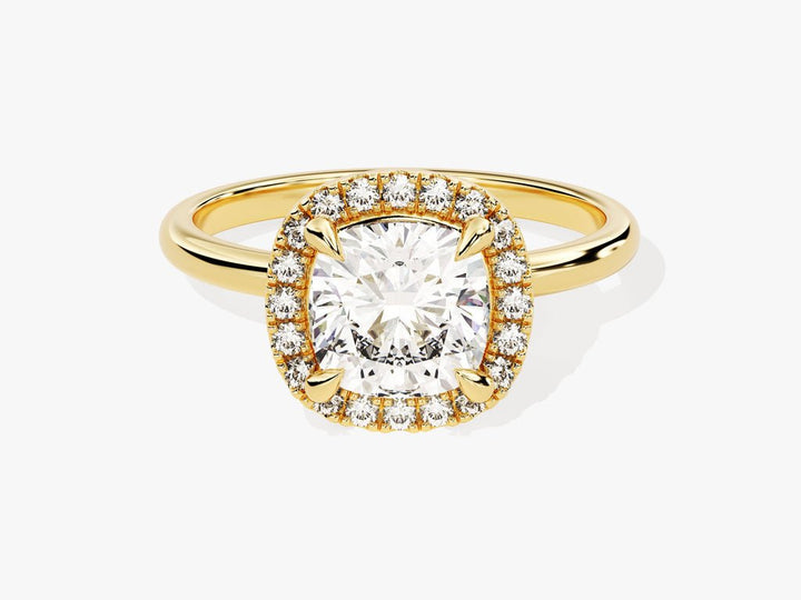 2.0CT cushion halo lab grown diamond engagement ring for sale