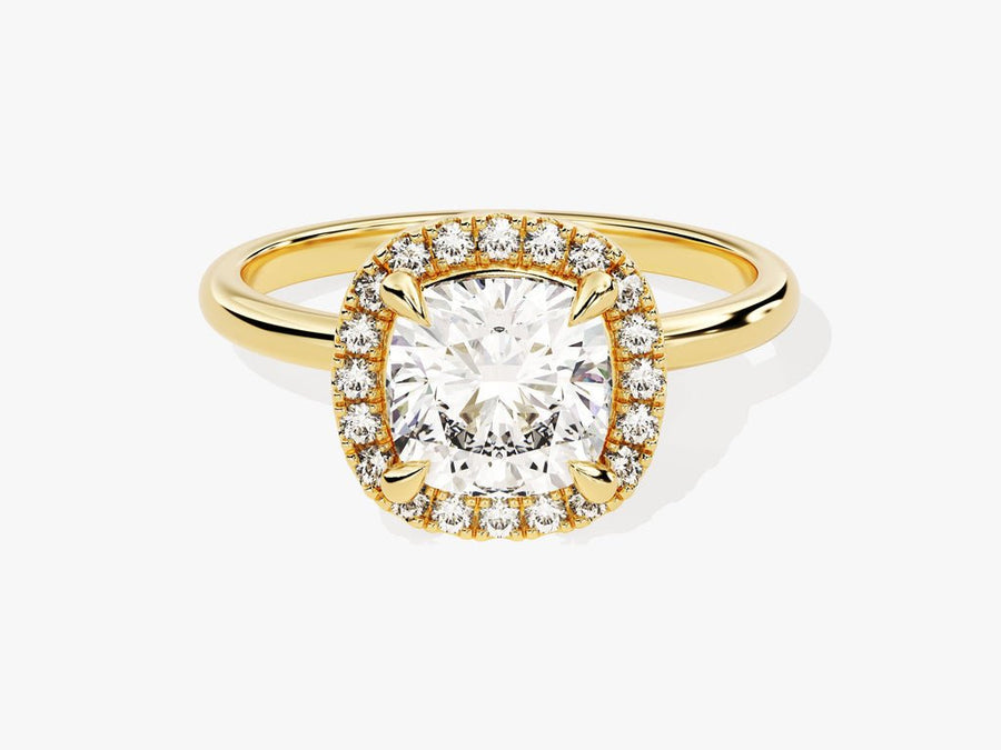 2.0CT cushion halo lab grown diamond engagement ring for sale