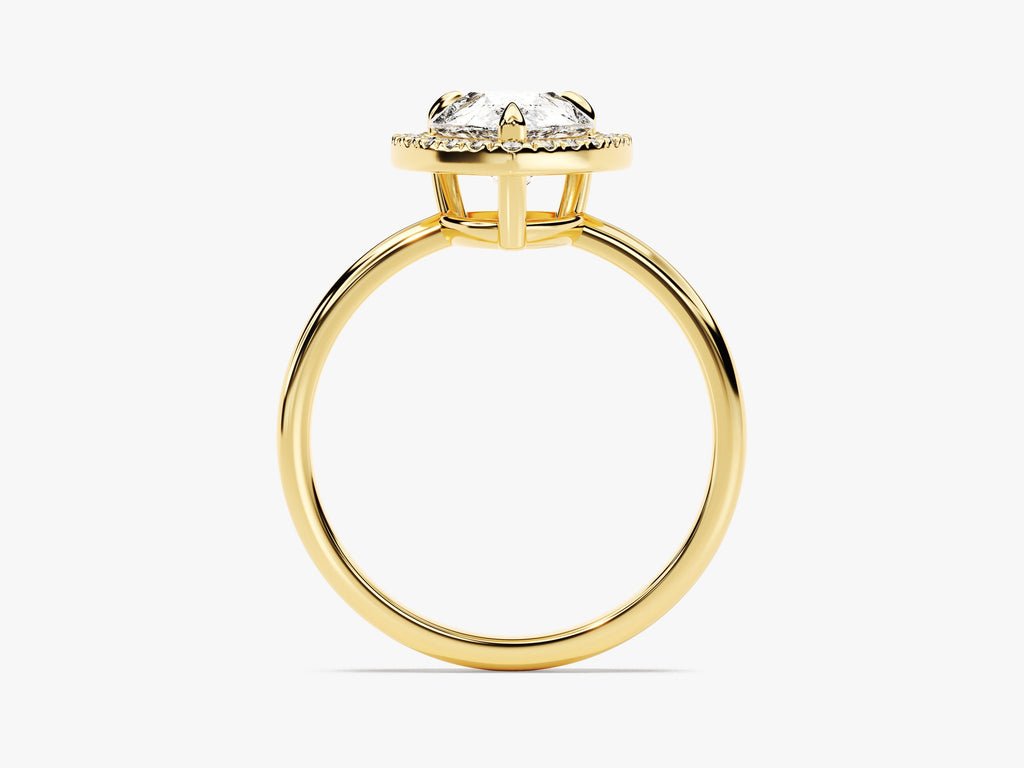 Pear halo engagement ring with brilliant diamond sparkle