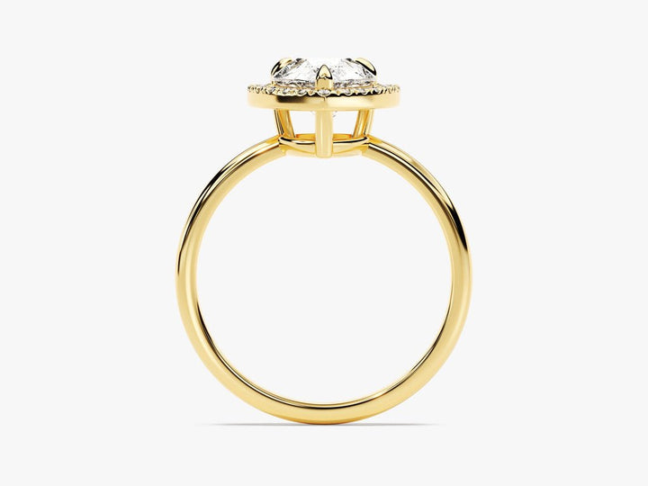Pear halo engagement ring with brilliant diamond sparkle