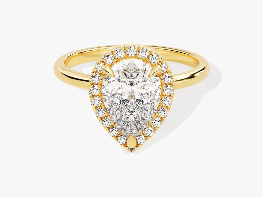 Buy 2.0CT pear halo lab grown diamond engagement ring online