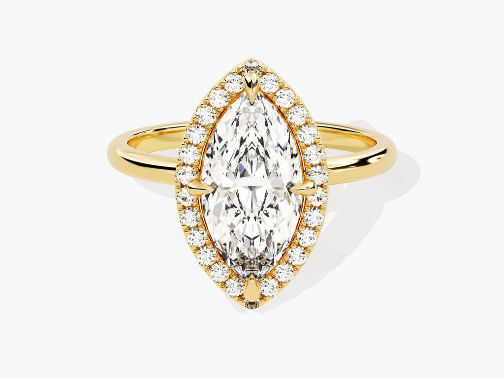 2.0CT marquise halo lab grown diamond engagement ring for sale