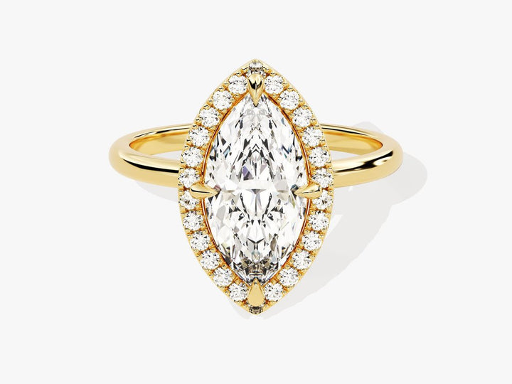 2.0CT marquise halo lab grown diamond engagement ring for sale
