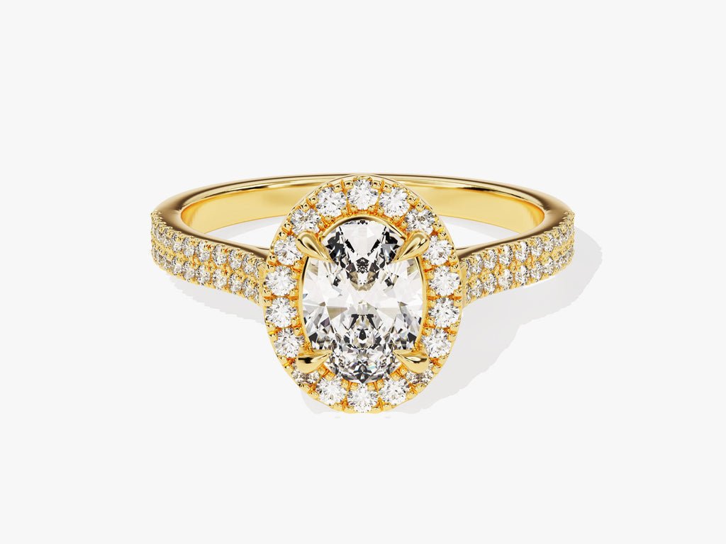 Shop oval pave lab grown diamond engagement ring