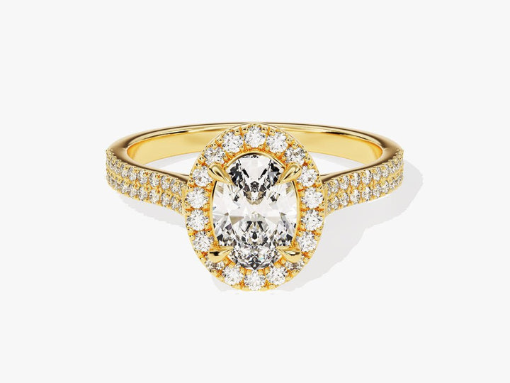 Shop oval pave lab grown diamond engagement ring