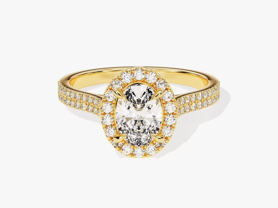 Shop oval pave lab grown diamond engagement ring