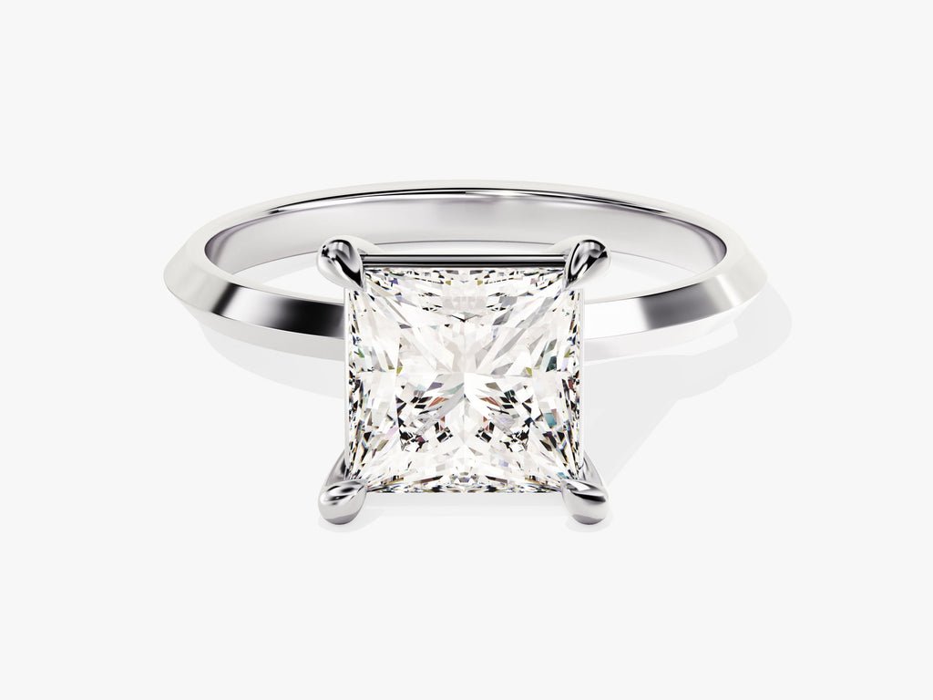 Premium princess cut solitaire engagement ring crafted in solid gold